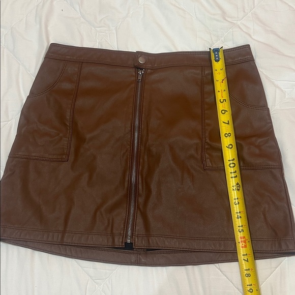 NEW Brown Leather Mini Skirt size XL - Picture 5 of 5